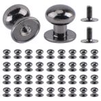 MOROBOR Mini çekmece kulpları, takı kutusu için 36 küçük düğme, vidalı tek delikli topuz, metal, ayna, dolap, kutu, ahşap kutu ve diğer küçük mobilyalar için yuvarlak mini düğmeler, siyah