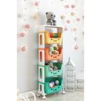 Morpanya Baks Renkli Çocuk Oyuncak Dolabı 124 x 39 cm Plastik Organizer Özellikli