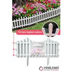 Morpanya Dekoratif Bahçe Çiti Bordür Kırılmaz Plastik Çit 59 Cm Tek Peyzaj Koruma Panel Beyaz