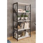 Morpanya Sera Beyaz Metal Kitaplık 5 Raflı Modern Tasarım 150 cm Derinlik 30 cm Geniş Depolama