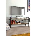 Morpanya Smarter Metal Tv Sehpası 2 Raflı Tv Ünitesi Dekoratif Lcd Televizyon Sehpası Ceviz