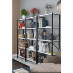 Morpanya Star Metal Kitaplık 5 Raflı Çok Amaçlı Dosya Kitap Rafı Ofis Salon Raf 150 Cm