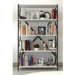 Morpanya Ural 5 Raflı Geniş Metal Kitaplık Dosya Kitap Rafı Ofis Salon Metal Raf 90X180 Siyah Beyaz