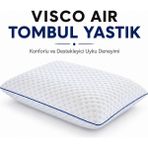 Morphello Ortopedik Visco Tombul Yastık – Boyun Destekli Air Flow Teknolojili Visco Yastık Satıcının Ortalama Ürün Puanı 5.0 - Mavi - Beyaz