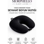 Morphello Visco Memory Foam Seyahat Boyun Yastığı Ortopedik Destekli Yıkanabilir Kılıflı Uçak ve Yolculuk Yastığı - Siyah - 30 x 28 cm