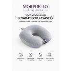 MORPHELLO Visco Memory Foam Seyahat Boyun Yastığı Ortopedik Destekli Yıkanabilir Kılıflı Uçak ve Yolculuk Yastığı