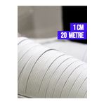 Morpheus Home Lastik Çamaşır Don Etek Bel Paça Bebe Lastiği Yassı Yumuşak 1 Cm Beyaz 20 Metre