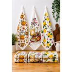 Morpheus Home Mutfak Havlusu 6’lı Set – %100 Pamuk Kadife, 3 Farklı Desen, Biyeli Kenar, 35x50 cm Kopçalı