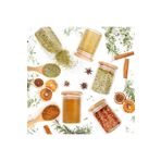 morponi 12 Adet Bambu Kapaklı Borosilikat Cam Kavanoz Mini 200 Ml ( Kaşıklı)