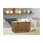 Morponi 2'li Bambu Kapaklı ve Kaşıklı Şekerlik - Tuzluk - Baharatlık Veya Baharat Kabı 10 cm * 10 cm - 001-Renkli
