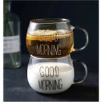 Morponi 2'li Good Morning Cam Kupa 350 ml - Şeffaf