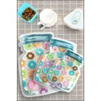Morponi 9 Boy Kavanoz Görünümlü Donutlu Kilitli Saklama Kabı / 150ML - 500ML - 620ML