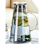 Morponi Borosilikat Cam Metal Kapaklı Lüks Sürahi 1900 ml (Füme) Esk - 1 lt