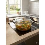 Morponi Chef Prime Borosilikat Cam Tencere 2500 ml - Şeffaf