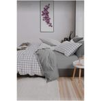 MORRİVAL TEK KİŞİLİK ÇİFT TARAFLI GRİ+BEYAZ LASTİKLİ ÇARŞAFLI NEVRESİM TAKIMI, 90*190 LASTİKLİ ÇARŞAF