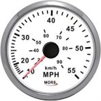 Mors 55 Mph Beyaz Gps Antenli 12-24V 100 mm Beyaz Sürat Göstergesi