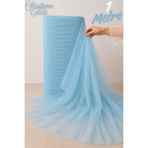 Mortex Bebe Mavi Süsleme Tülü-Boy 1 MT, En Sabit 3 MT-Kına, Düğün, Söz, Nişan, Nikah, Bride, Kapı, Doğum Günü, Parti, El işi, Bohça Tülü, Çeyiz, Konvoy, Dekor, Gelin, Damat, Valiz, Hastane, Hediye Süslemesi