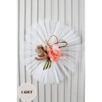 Mortex Bej Çift Saten Çiçekli Bohça Süsü 1 Adet Çeyiz, Düğün, Nikah, Nişan, Konvoy, Sünnet, Kına