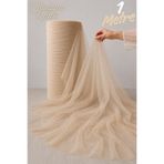 Mortex Bej Vizon Süsleme Tülü-Boy 1 MT, En Sabit 3 MT -Kına, Düğün, Söz, Nişan, Nikah, Bride, Kapı, Doğum Günü, Parti, El işi, Bohça Tülü, Çeyiz, Konvoy, Dekor, Gelin, Damat, Valiz, Hastane, Hediye Süslemesi