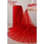 Mortex Kırmızı Süsleme Tülü - Boy 1 MT, En Sabit 3 MT -Kına, Düğün, Söz, Nişan, Nikah, Bride, Kapı, Doğum Günü, Parti, El işi, Bohça Tülü, Çeyiz, Konvoy, Dekor, Gelin, Damat, Valiz, Hastane, Hediye Süslemesi