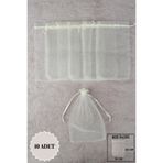 Mortex Krem Pul Baskılı Tül Kese 10 Adet 15x25 Cm Kına, Havlu, Düğün, Çeyiz Hediye Yasin Bohça Yazma Tesbih
