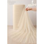 Mortex Krem Süsleme Tülü - Boy 1 MT, En Sabit 3 MT - Kına, Düğün, Söz, Nişan, Nikah, Bride, Kapı, Doğum Günü, Parti, El işi, Bohça Tülü, Çeyiz, Konvoy, Dekor, Gelin, Damat, Valiz, Hastane, Hediye Süslemesi