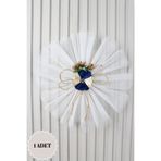 Mortex Lacivert Papatya Çiçekli Fiyonk Bohça Süsü 1 Adet, Çeyiz, Düğün, Nikah, Nişan, Konvoy, Sünnet, Kına