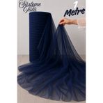Mortex Lacivert Süsleme Tülü - Boy 1 MT, En Sabit 3 MT-Kına, Düğün, Söz, Nişan, Nikah, Bride, Kapı, Doğum Günü, Parti, El işi, Bohça Tülü, Çeyiz, Konvoy, Dekor, Gelin, Damat, Valiz, Hastane, Hediye Süslemesi