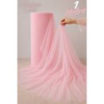 Mortex Pembe Süsleme Tülü - Boy 1 MT, En Sabit 3 MT - Kına, Düğün, Söz, Nişan, Nikah, Bride, Kapı, Doğum Günü, Parti, El işi, Bohça Tülü, Çeyiz, Konvoy, Dekor, Gelin, Damat, Valiz, Hastane, Hediye Süslemesi