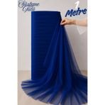 Mortex Saks Mavi Süsleme Tülü -Boy 1 MT, En Sabit 3 MT-Kına, Düğün, Söz, Nişan, Nikah, Bride, Kapı, Doğum Günü, Parti, El işi, Bohça Tülü, Çeyiz, Konvoy, Dekor, Gelin, Damat, Valiz, Hastane, Hediye Süslemesi