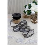 Mortex Siyah Şifon Kurdele 2.5 cm 20 mt - Bohça, Nikah, Nişan, Çeyiz, Hediye, Süsleme, Doğum Günü, Parti
