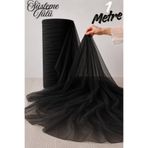 Mortex Siyah Süsleme Tülü - Boy 1 MT, En Sabit 3 MT - Kına, Düğün, Söz, Nişan, Nikah, Bride, Kapı, Doğum Günü, Parti, El işi, Bohça Tülü, Çeyiz, Konvoy, Dekor, Gelin, Damat, Valiz, Hastane, Hediye Süslemesi
