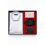 Morven Beyaz Stil Slim Fit Hediye Kutulu Gömlek, Kravat, Parfüm Ve Cüzdan Seti ( Babalar Günü Hediyesi )