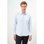 Morven Erkek A. Mavi Basic Düz Desen Sert Yaka Regular Fit Gömlek - XL - Buz Mavisi