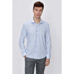 Morven Erkek A. Mavi Basic Slim Fit Dar Kesim Gömlek - Buz Mavisi