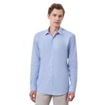 Morven Erkek A. MAVİ Pamuk Trend Slim Fit Sert Yaka Gömlek