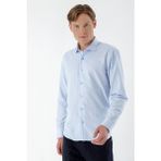 Morven Erkek A. Mavi Şamre Trend Slim Fit Gömlek - Buz Mavisi