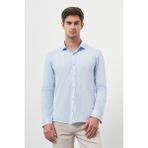 Morven Erkek A. Mavi Trend Slim Fit Italyan Yaka Gömlek - Buz Mavisi