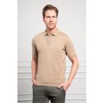 Morven Erkek Bej Basic Polo Yaka Dynamic Fit T-Shirt