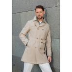 Morven Erkek Bej Poliamit Kemerli Trençkot - XL