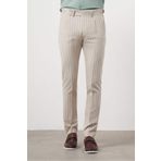 Morven Erkek Bej Poliviskon Trend Pileli Slim Fit Spor Pantolon