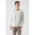 Morven Erkek Beyaz Basic Bisiklet Yaka Sweat-shirt