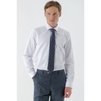 Morven Erkek Beyaz Basic Düz Desen İtalyan Yaka Slim Fit Gömlek