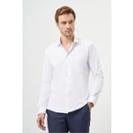 Morven Erkek Beyaz Basic Slim Fit İtalyan Yaka Gömlek