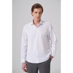 Morven Erkek Beyaz Polyester Trend Slim Fit Tam Italyan Yaka Gömlek - 2XL