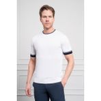 Morven Erkek Beyaz Trend Polo Yaka Dinamik Fit Rahat Kesim T-Shirt - XL