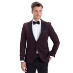 Morven Erkek Broadway Slim Fit Damatlık Takım Elbise Bordo 48