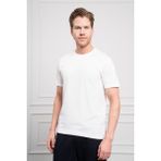 Morven Erkek Ekru Basic Bisiklet Yaka Dynamic Fit Pamuk T-shirt