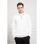 Morven Erkek Ekru Femuarlı Bato Yaka Dynamic Fit Rahat Kesim Sweatshirt