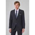 Morven Erkek Füme Yünlü Slim Fit Mono Yaka Takım Elbise - 6 Drop - 48